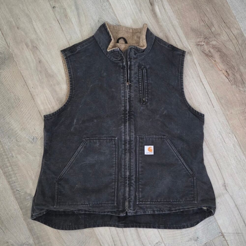 Carhartt Vest Sherpa Lined Full Zip 2008 WV001 Black Women's XL